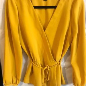 J. Crew Marigold Peplum Drawstring Top Size 6